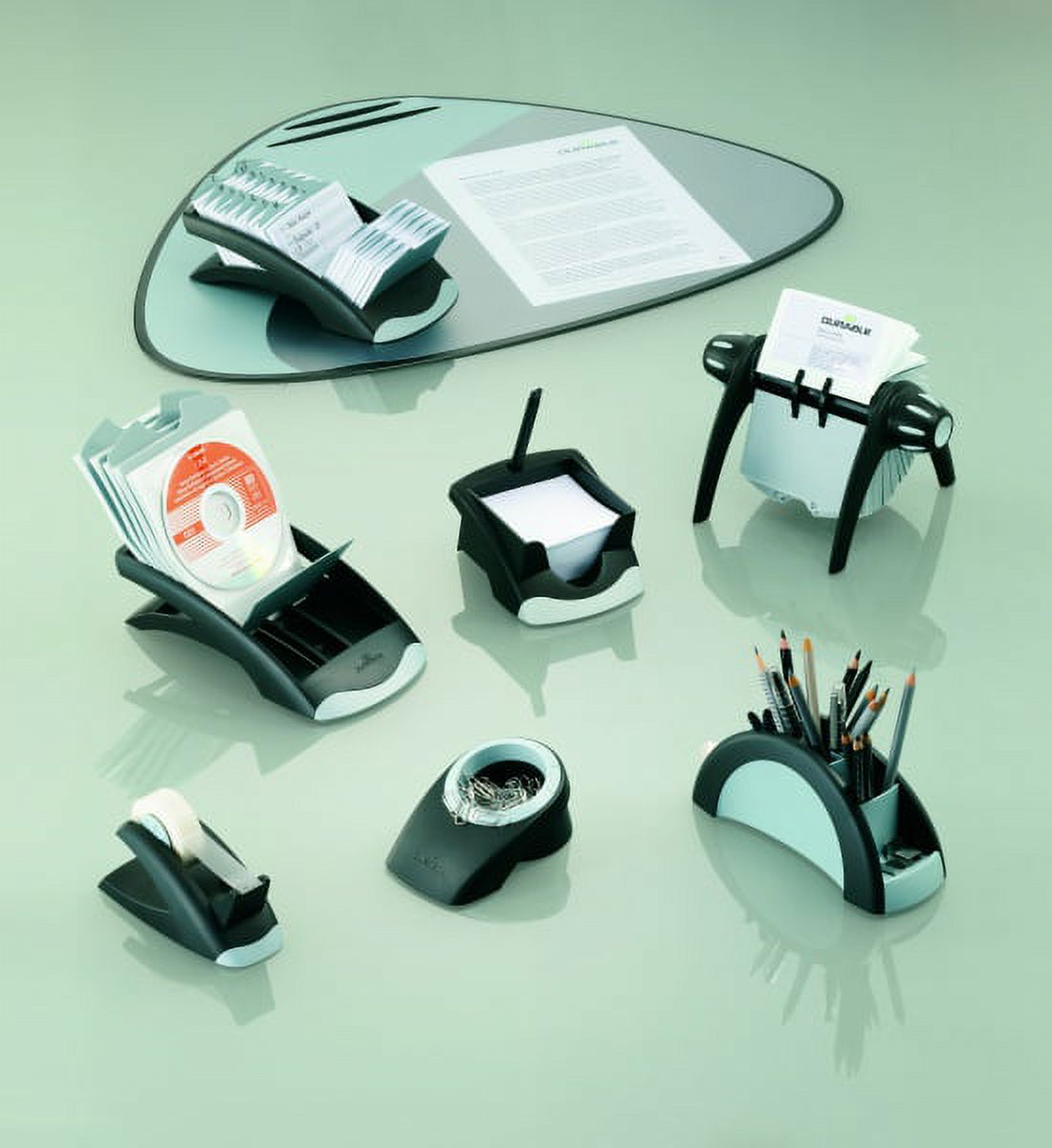 DURABLE Telindex Case, Black Flip Rotary Address Card File, 500 Double-Sided Cards, 25 Alphabetical Dividers