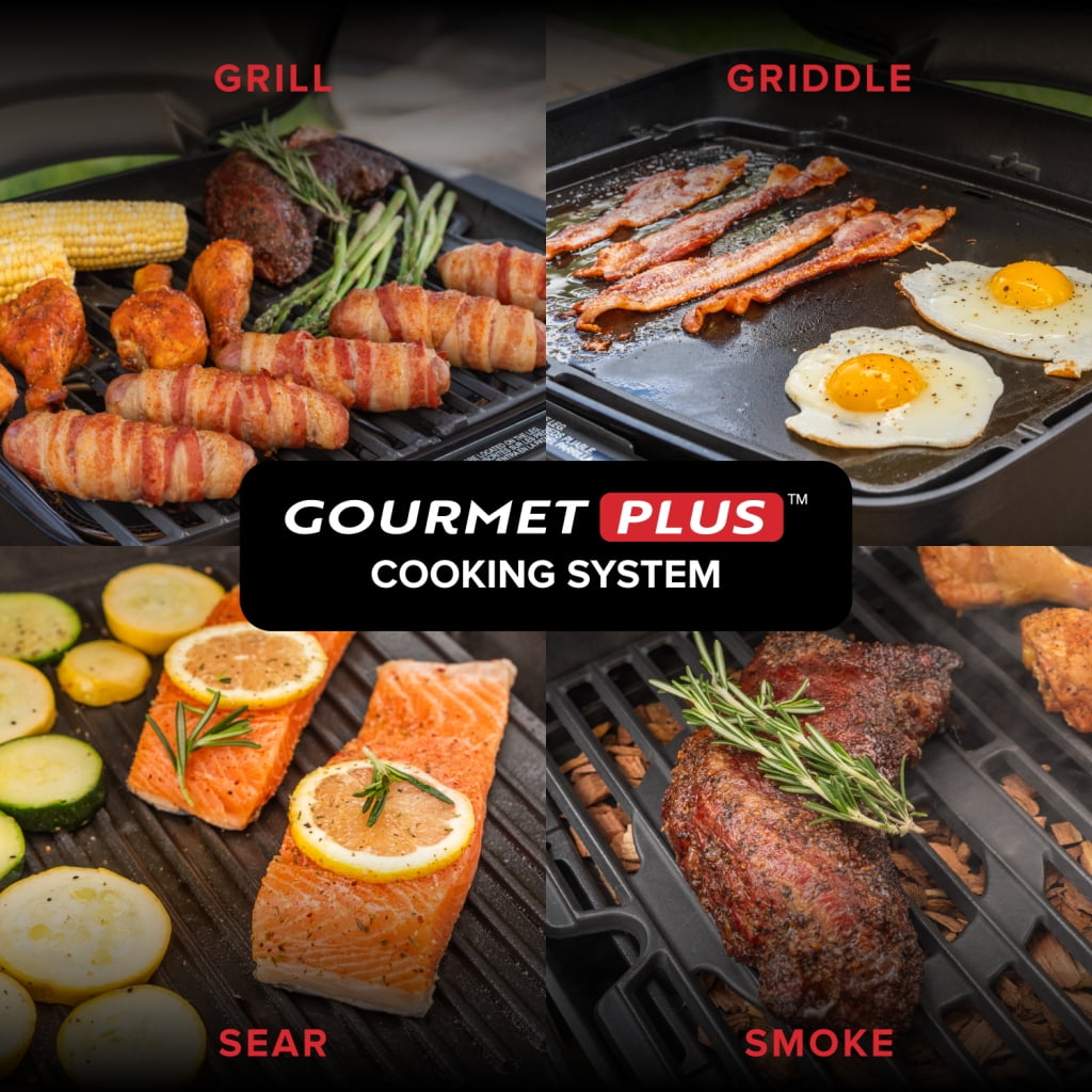 Nexgrill Fortress 2-Burner Portable Gas Grill & Griddle Combo with 263 SQ In Cooking Space, Easy Lift Handles, 13,500 BTU, 2-in-1 Small Tabletop Grill for Camping, Outdoor Cooking, and More 820-02005