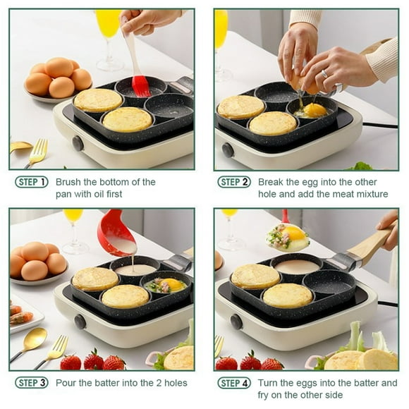 Frying Pot Waterproof Thickened Omelet Pan with Bakelite Egg Ham Heat-insulating Handle Non-stick Washable Pancake Pans Breakfast Maker for Kitchen Tool