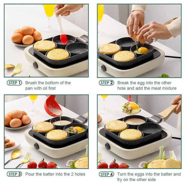 Frying Pot Waterproof Thickened Omelet Pan with Bakelite Egg Ham Heat-insulating Handle Non-stick Washable Pancake Pans Breakfast Maker for Kitchen Tool