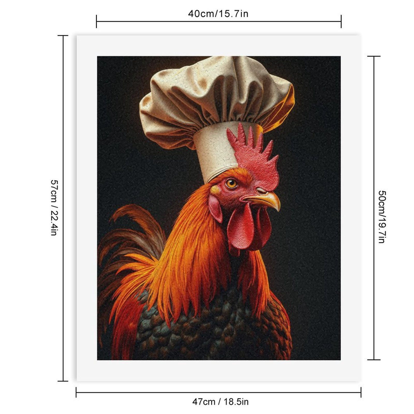 Paint By Numbers Kit for Adults Beginner - DIY Rooster Chef Portrait Art Canvas Painting Kits for Adults, Frameless Paint By Number for Adults for Home Wall Decor 16x20 Inch