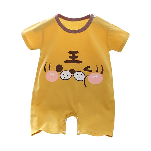 Emitonse Girl Rompers for Toddlers,Girls' Jumpsuits & Rompers,Long Sleeve Bodysuits 100% Organic Cotton Baby Clothes for Boys and Girls Yellow,Size 3-6 Months