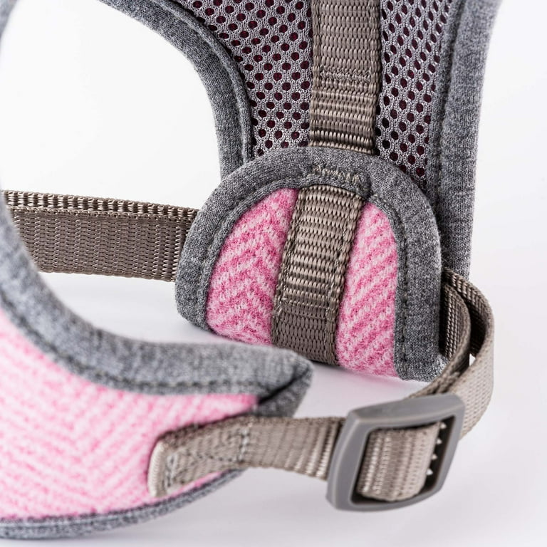 Pink tweed dog harness cheap