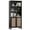 Black#2, variant on Metal File Cabinets, Tall Bookcase with Rattan Doors,5 Tier Storage Wood Shelves Large Bookshelf for Library Living Room Bedroom Home Office,Black, Black Office File Cabinets,Steel File Cabinets