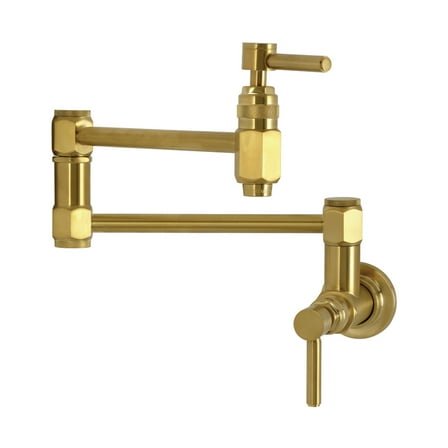 Kingston Brass KS5107DL Concord Wall Mount Pot Filler Faucet in Brushed Brass