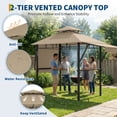 thumbnail image 3 of Heavy Duty Grill Gazebo with Double-Tiered Canopy, Side Shelves, LED Lights, Hooks & Bottle Opener for Patio, Backyard & Garden, 3 of 7