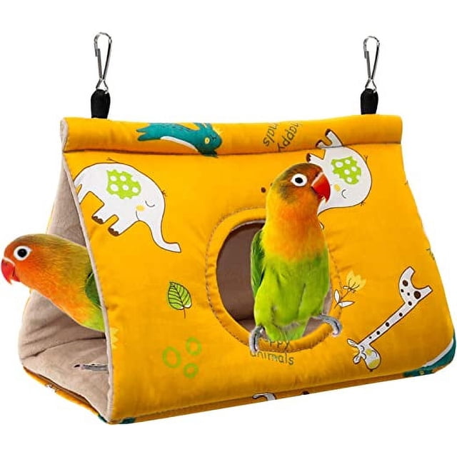 Nido de hamaca para loros, hamaca de felpa suave y cálida, tienda de campaña colgante, adecuada para loros grises amazónicos eclécticos y otros loros medianos y grandes
