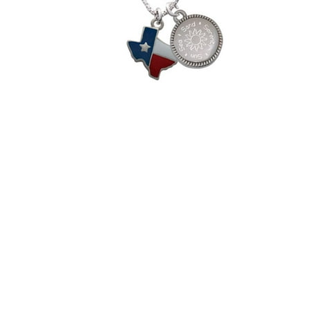 Texas Star Pendant - Enamel Lone Star Texas Sun Sea Sand Serenity Engraved Necklace