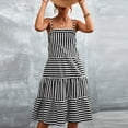 thumbnail image 7 of IROINNID Women's Empire Dress Casual Gorgeous Fashion Summer Sling Mid-waist Sleeveless Strapless Striped Dress V-Neck Comfort Waist Dress, 7 of 7