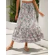 thumbnail image 3 of TEELYNN Boho Casual algodón rayón estampado floral faldas mujeres vintage cintura alta A-line falda verano playa ropa señoras falda mujer, 3 of 5