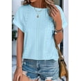 thumbnail image 5 of Womens Short Sleeve Tops Light Blue M, 5 of 6