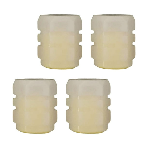 4 tapones para válvulas de neumáticos universales a prueba de polvo que brillan en la oscuridad. Amarillo