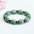 thumbnail image 2 of K-KED Natural A Grade Jadeite Beacelets Women Men 12mm Oil Green Agate Bead Bracelet, 2 of 6