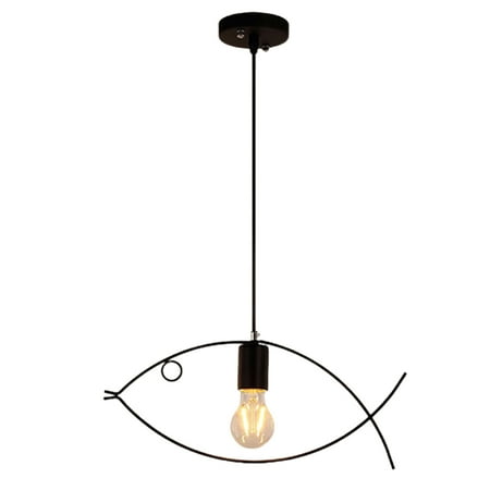 

Modern Creative Fish Shape Chandelier Wrought Iron Ceiling Lamp for Living Room