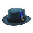 thumbnail image 1 of GDREDA Unisex Wool Fedora Hat Traditional Bavarian Style With Feather For Oktoberfest And Outdoor Festivities Hat Leopard Pattern, 1 of 3