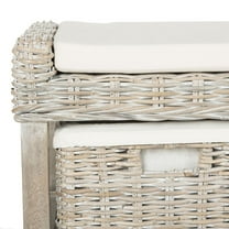 SAFAVIEH Kobutsu Coastal Mango Wood Storage Bench, White