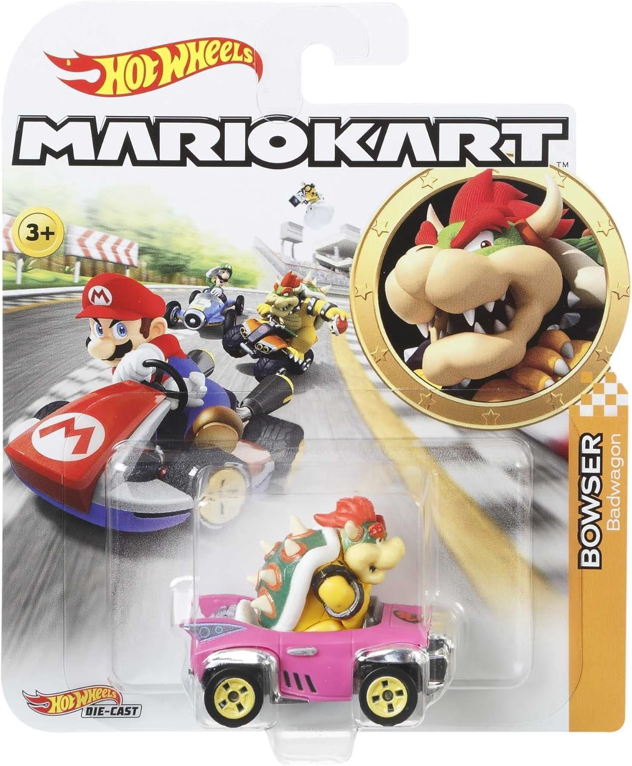 Mattel Hot Wheels Mario Kart Die‑Cast Character Cars Collection (Pack of 8) GBG25-957K – Ages 3+
