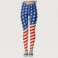 thumbnail image 2 of Bjutir American Flag Pants Women High Waist Long Stright Slim Leg Yoga Pants Flag Star Stripe Print Tights Compression Tummy Control Casual Leggings Summer Running Leggings For Women Watermelon Red Xl, 2 of 8