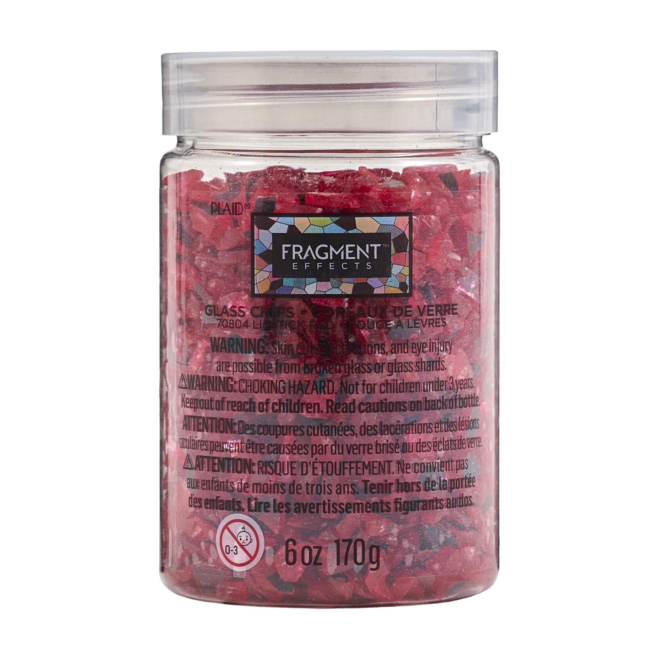 (2 pack) Fragment Effects Glass Chips, Lipstick Red, 6 oz
