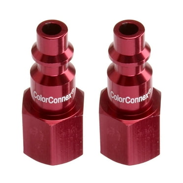 ColorConnex® Plug, Type D, 1/4" Body, 1/4" FNPT, Red, 2-Pack