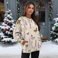 thumbnail image 3 of HELLHERO Flower Butterfly Print Women Crewneck Sweatshirt, Oversized Pullover Clothes Long Sleeve Sweatshirt Fall Fashion Tops Size XXL, 3 of 7