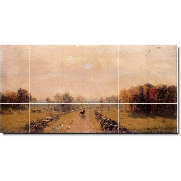 Ceramic Tile Mural-Sanford Gifford Country Painting 315. 25.5" w x 12.75" h using (18) 4.25 x 4.25 ceramic tiles