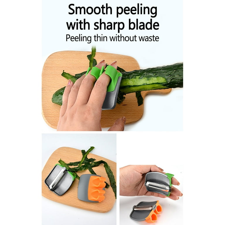  4 Pieces Finger Vegetable Peeler Palm Peeler Kitchen Fruit  Potato Peeler with Comfortable Rubber Finger Grip For Pumpkin Carrot  Cucumber Potato Peeling (Assorted Colors): Home & Kitchen