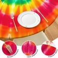 thumbnail image 4 of Colorful Rainbow Tie Dye Spiral Pattern Round Fitted Tablecloth with Elastic Edge,Dining Table Cover Waterproof,Outdoor Round Tablecloth for Camping,Dining,Indoor and Outdoor, 4 of 7