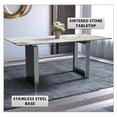 thumbnail image 4 of LeisureMod Astra Series Modern Rectangular 55” Dining Table with Sintered Stone Wide Top and Stainless-Steel Base in White Grey, 4 of 10