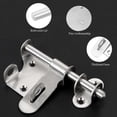 thumbnail image 2 of Door Latch Bolt Latch Thickened Less Steel Durable With Hole For Pad Bath Kit En Bed Cabinet Outdo, 2 of 5