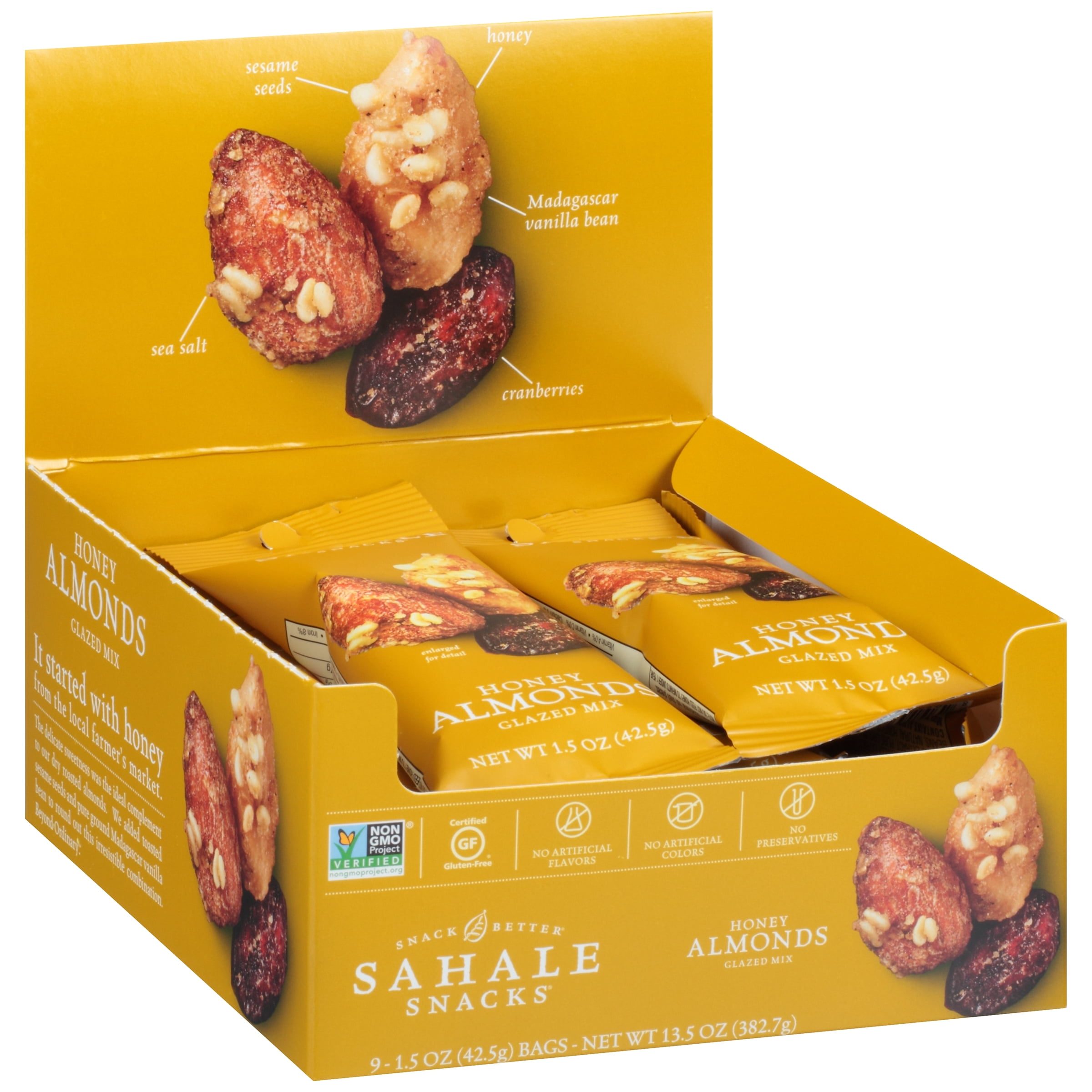108 PACKS : Sahale Snacks Honey Almonds Glazed Mix, 18 Count