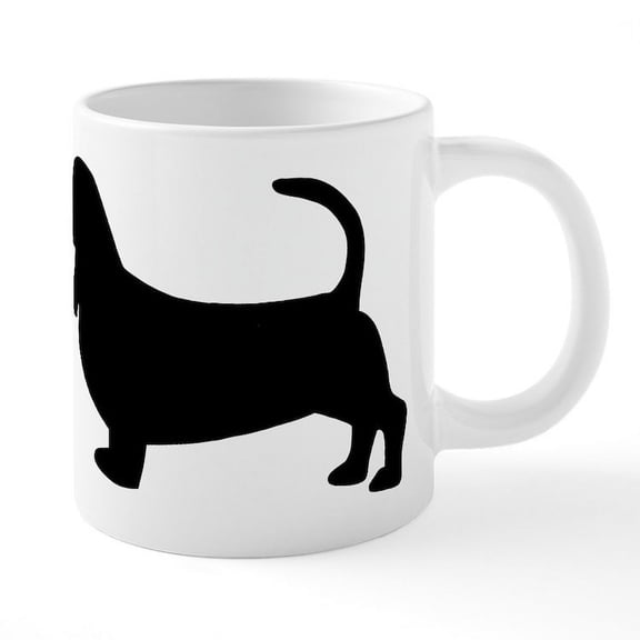 CafePress - Basset Hound Silhouette - 20 Oz White Ceramic Mega Mug