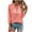 Pink, variant on WREESH Womens Fashion Slim T-Shirts V Neck Solid Color Pullover Button Henley Long Sleeve Tops Button Casual T-Shirt Top Shirt Blouse Pink
