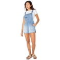 thumbnail image 4 of Celebrity Pink Women's Drapey Denim Dolphin Hem Shortalls, Sizes XS-XXXL, 4 of 6