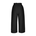thumbnail image 5 of YueHuiYing Women Wide Leg Pants High Waist Loose Flowy Adjustable Tie Knot Trousers Business Casual Pants with Pockets, 5 of 8
