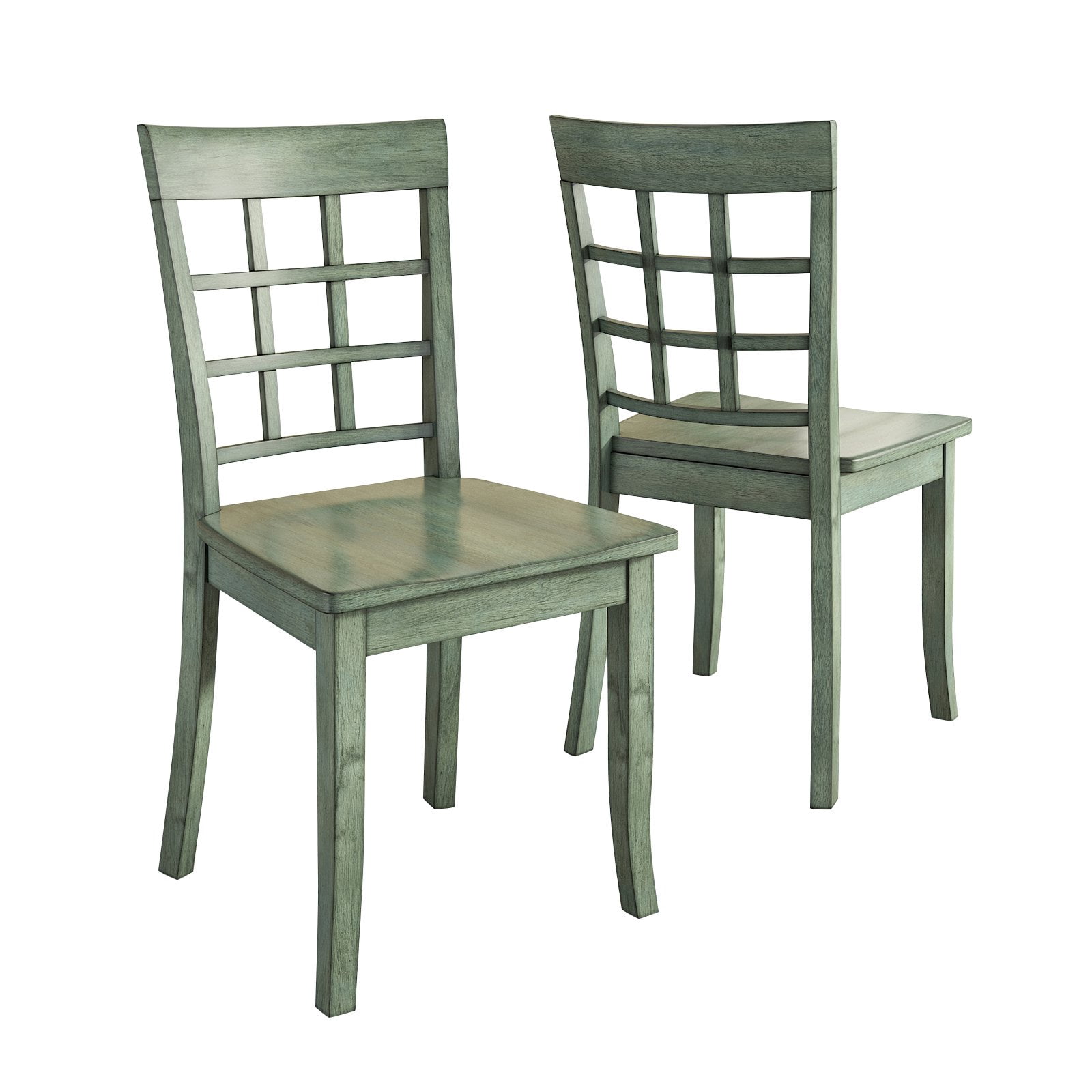 Lexington 6-Piece Dining Set with 60 Dining Table, Bench and 4 Window Back Chairs, Antique Sage