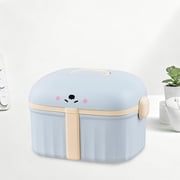 Linnome Plastic Storage Bin First Aid Kit Box with Handle for Youths Snacks Playthings Home Organizer 8.27x6.1x5.91in Blue
