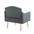 thumbnail image 6 of Modern Accent Leisure PU Leather Single Sofa Chair Armchair with Metal Rose Golden Feet for Bedroom Living Room, European Style Plywood Frame Makeup Vanity Chair, Gray, 6 of 7