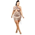 thumbnail image 2 of Plus Metallic Cross Wrap Halter Mini Dress 3XL, 2 of 3