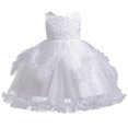 thumbnail image 2 of LYMAYTER Flower Girl Length Flower Dress Formal Ball Gown for 2-10Y Girl Wedding Pageant Party Celebrations, 2 of 8