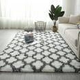 thumbnail image 1 of Fluffy Bedroom Rugs, Soft Velvet Shaggy Carpet Geometric Design Non Slip Area Rug For Baby Room Kids Living Room Home Decor Floor Carpet, 1 of 9