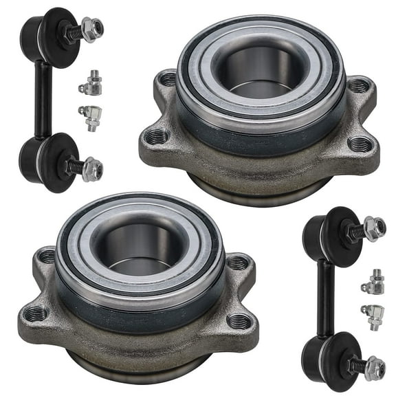 Detroit Axle - Rear 4pc Wheel Bearing Hubs Kit for 2000-2004 Subaru Legacy Outback, 2 Wheel Bearing & Hubs 2 Sway Bar Links 2000 2001 2002 2003 2004 Replacement