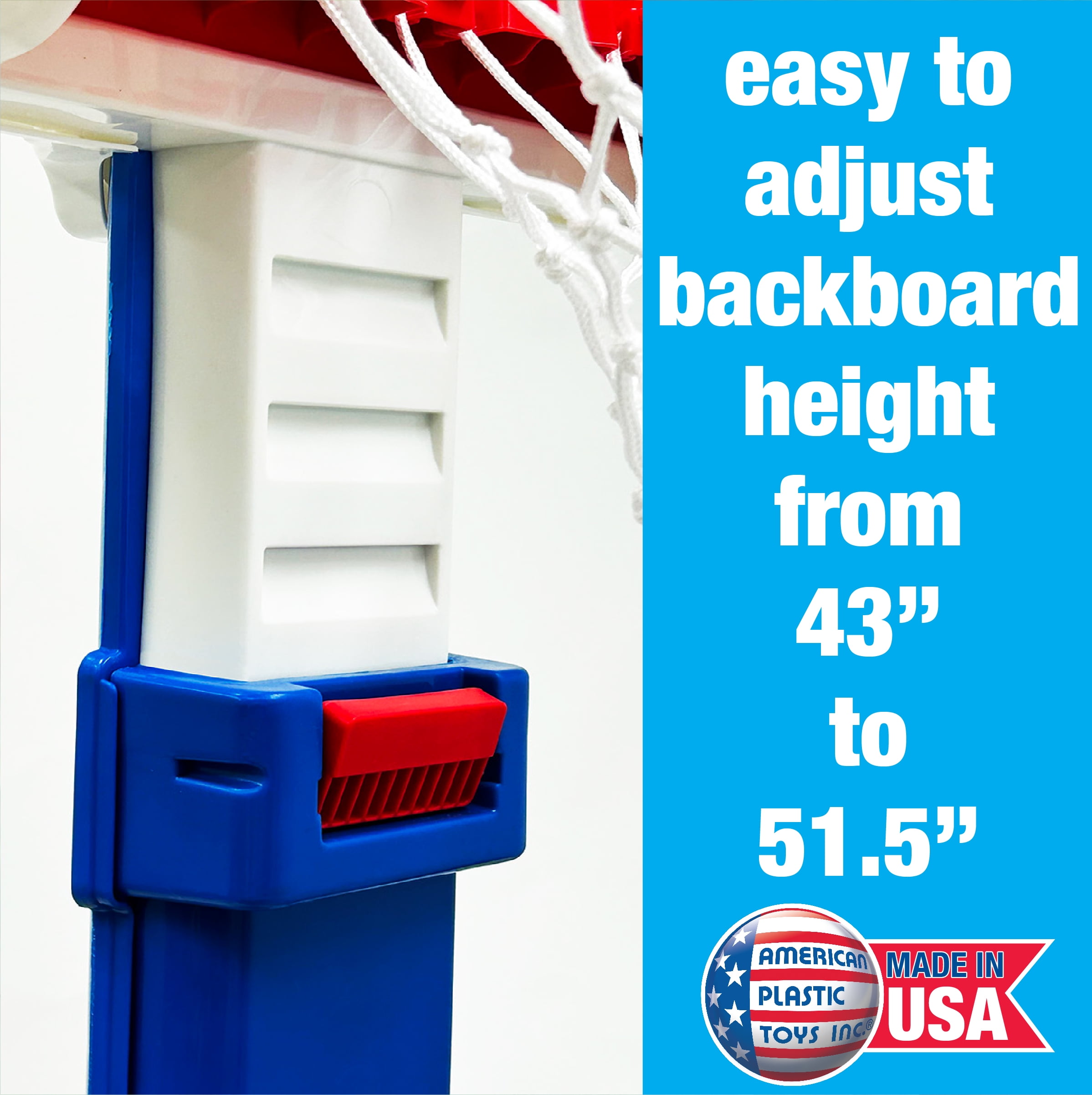 Play Day Adjustable Basketball Goal with Basketball, Basketball Hoop for Toddlers & Preschoolers