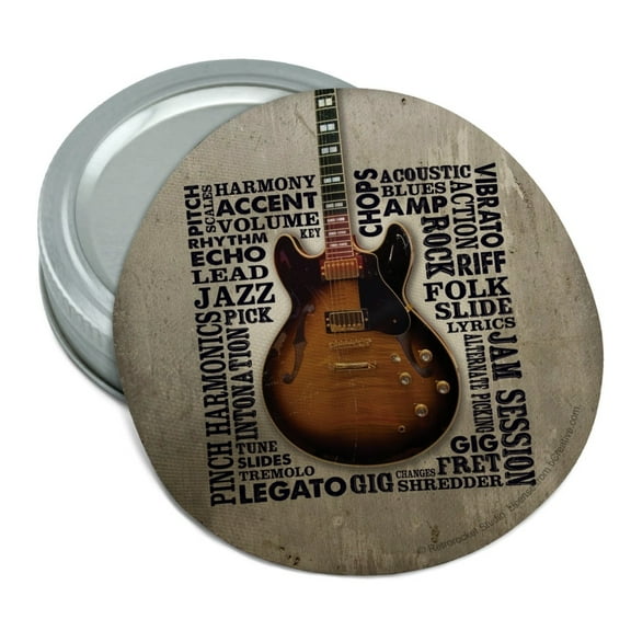Guitar Riffs Music Round Rubber Non-Slip Jar Gripper Lid Opener