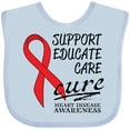 thumbnail image 3 of Inktastic Support, Educate, Care, Cure- Heart Disease Awareness Boys or Girls Baby Bib, 3 of 4