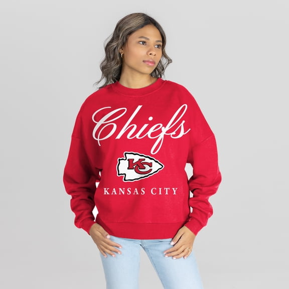 Women's Gameday Couture Red Kansas City Chiefs Legacy Club Premium Fleece Drop Shoulder Oversized Sweatshirt