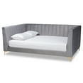 thumbnail image 2 of Baxton Studio Oksana Modern Contemporary Glam and Luxe Light Grey Velvet Fabric Upholstered and Gold Finished Queen Daybed, 2 of 8