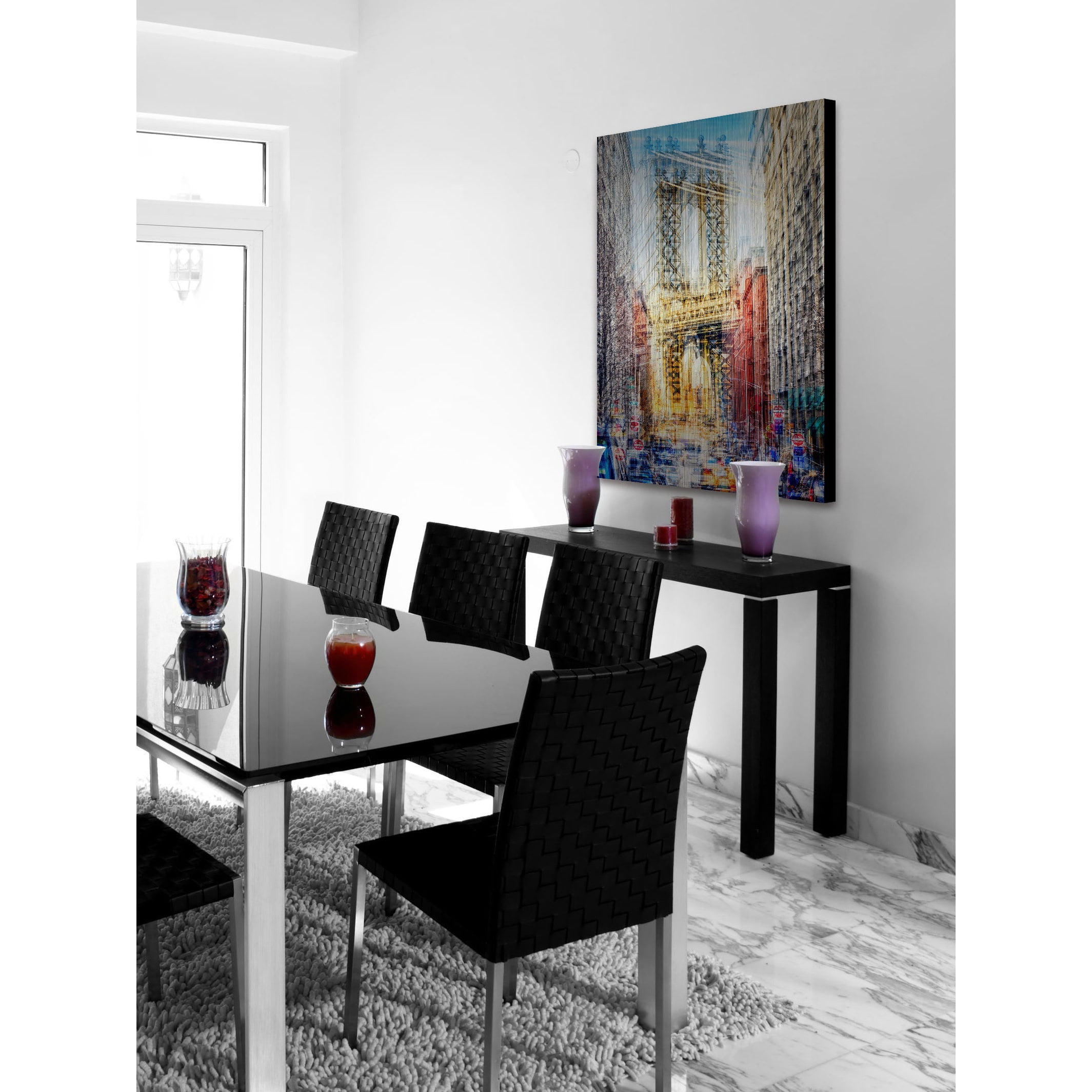 "Chromatic City" Painting Print on Brushed Aluminum