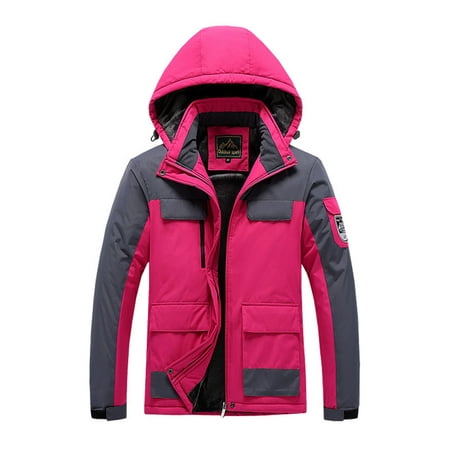 Merqwadd Womens Waterproof Snow Ski Jacket Mountain Outwear Winter Coat with detachable hood