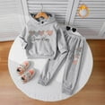 thumbnail image 5 of Ulanda Cute Toddler Girls Sweatsuit - Casual Heart Print Kids Fall Clothes Set Hoodie Sweatshirt Pants Spring Outfits (Grey, 3-4 Years), 5 of 6